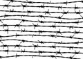 Barbed wire background. Fence illustration isolated