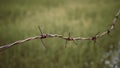 Barbed wire. Barbed wire on fence to feel worrying Concept Royalty Free Stock Photo