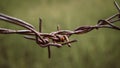 Barbed wire. Barbed wire on fence to feel worrying Concept Royalty Free Stock Photo