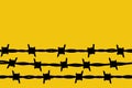 Barbed wire. Black silhouette of a prison fence Royalty Free Stock Photo