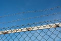 Barbed-wire and chain-link fence Royalty Free Stock Photo