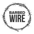 Barbed Wire In Circular Shape For Fence Vector