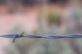 Barbed Wire Close Up with Copy Space Royalty Free Stock Photo