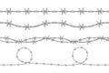 Barbed wire collection, set of seamless security wire, barbwire vector illustration Royalty Free Stock Photo