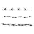 Barbed wire elements vector illustration Royalty Free Stock Photo