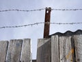 Barbed wire and fence Royalty Free Stock Photo