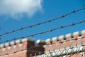 Barbed wire and fence Royalty Free Stock Photo