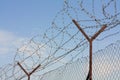 Barbed wire fence Royalty Free Stock Photo