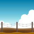 Barbed Wire Fence Background Royalty Free Stock Photo