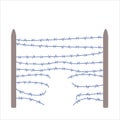 Barbed wire fence barrier prison escape illustration