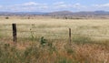 Landscape of acres of rich agricultural land framed by the Sierra Nevada Mountains, Route 120, CA.