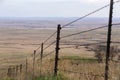 Barbed wire fence, Flint Hills, Kansas Royalty Free Stock Photo