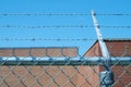 Barbed wire fence forbidden prohibited boundary security Royalty Free Stock Photo