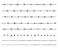 Barbed Wire Fence with Individual Barbs and Wires