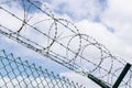 Barbed wire fence outside felony prison freedom stop trespassing security