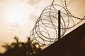 Barbed wire fence Royalty Free Stock Photo