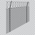 Barbed Wire Fence On Transparent Background