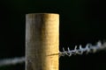 Barbed wire fence in the countryside Royalty Free Stock Photo