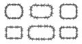 Barbed Wire Frames Collection - Square and Rectangular Borders Royalty Free Stock Photo