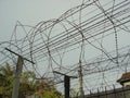 Barbed wire genocide museum cambodia Royalty Free Stock Photo