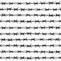 Barbed wire Hand drawn seamless pattern. Royalty Free Stock Photo