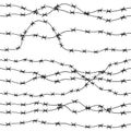 Barbed wire Hand drawn seamless pattern. Royalty Free Stock Photo