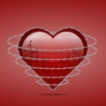 Barbed wire heart Royalty Free Stock Photo