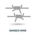 Barbed Wire icon. 3d illustration from war collection. Creative Barbed Wire 3d icon for web design, templates Royalty Free Stock Photo