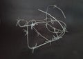 barbed wire isolated on black background Royalty Free Stock Photo