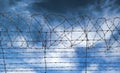 Barbed wire jail or gaol fence Royalty Free Stock Photo