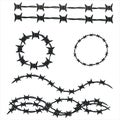 Barbed wire pattern collection vector EPS drawing