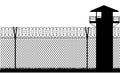 Barbed wire prison fence vector illustration