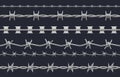 Barbed wire. Realistic template of different types of steel barrier for prisons decent vector set Royalty Free Stock Photo