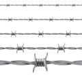 Barbed wire. Repetitive, Seamless Protective Wire Elements. Vector Illustration. Realistic gradient mesh Royalty Free Stock Photo