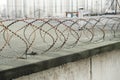 Barbed wire on the roof Royalty Free Stock Photo