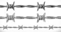 Barbed wire seamless. 3d and engraving styles. Vector illustration