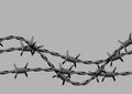 Barbed wire seamless pattern. Sharp barbwire border chain. Royalty Free Stock Photo