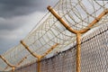 Barbed wire security perimeter fence
