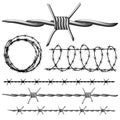 Barbed wire set Royalty Free Stock Photo