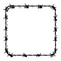 Barbed wire square frame Royalty Free Stock Photo