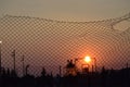 Barbed wire Sunset basket Royalty Free Stock Photo