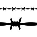 Barbed Wire vector silhouette. Vector illustration