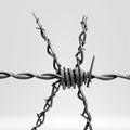 barbed wire white background zoom 1 Royalty Free Stock Photo