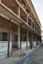 Barbed-wired prison building in S21 Tuol Sleng Genocide Museum Phnom Penh Cambodia Royalty Free Stock Photo