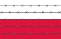 Poland Flag Behind Barbed Wires Royalty Free Stock Photo