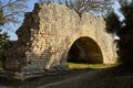 Barbegal aqueduct and mills near Arles on a sunny day in spring Royalty Free Stock Photo