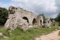 The ruin of Barbegal roman aqueduct near Arles, Royalty Free Stock Photo