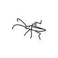 Barbel beetle black line icon.