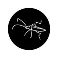 Barbel beetle black line icon.