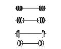Barbel, Dumbbell Gym Icon Logo template